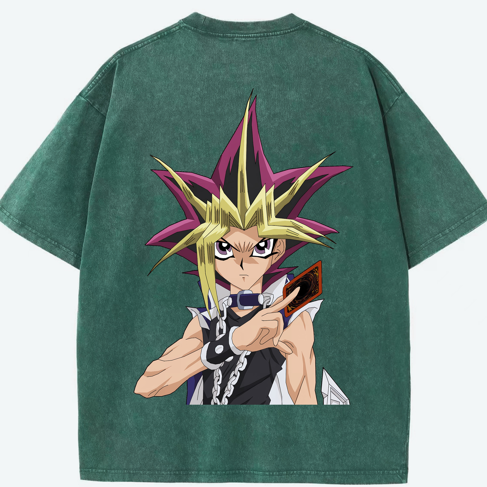 （画像用） 遊☆戯☆王 Yu-Gi-Oh! 綿100% ヴィンテージ風 半袖Tシャツ（背面プリント）